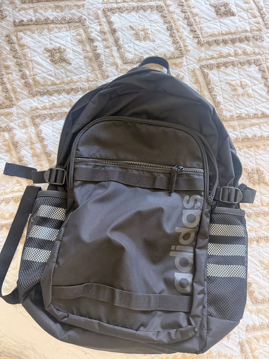 Adidas Black Classic Backpack with Dual Side Mesh Pockets