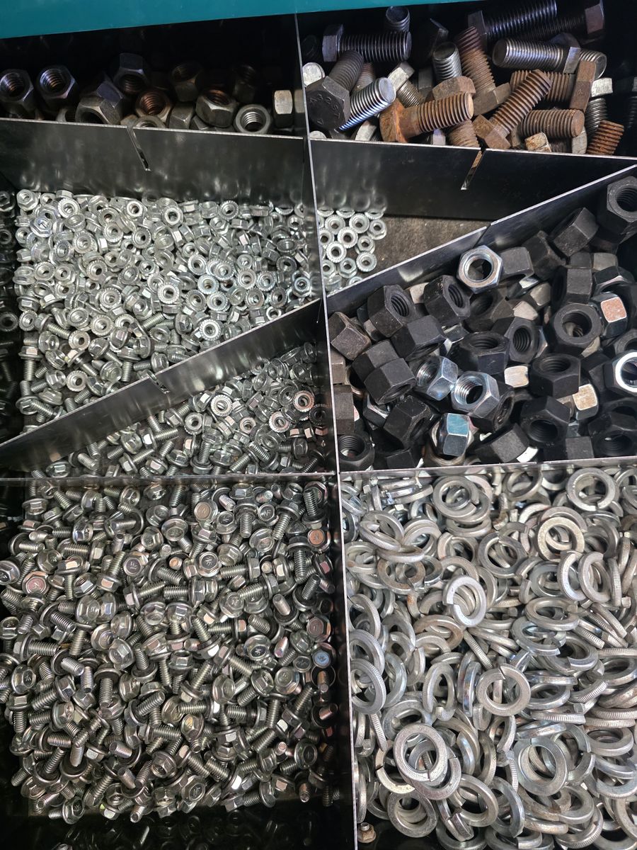 Assorted Nuts, Bolts, Washers, Anchors