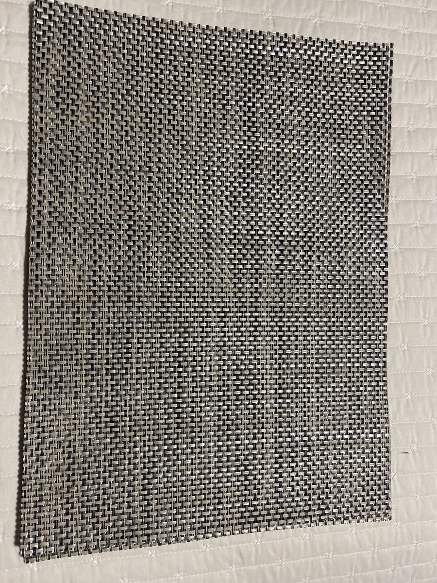 Woven Vinyl Placemat - Brown & Black Interwoven Design Set of 12 placemats
