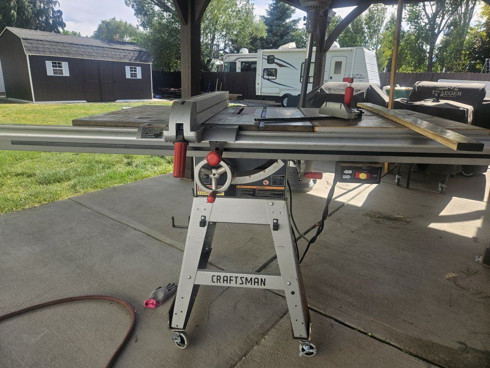 Craftsman 10" Table Saw with Extension Rails and Stand - Powerful & Reliable for Woodworking