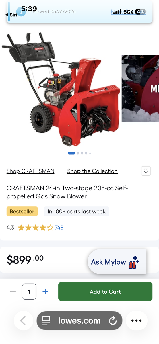 Craftsman Snow Blower