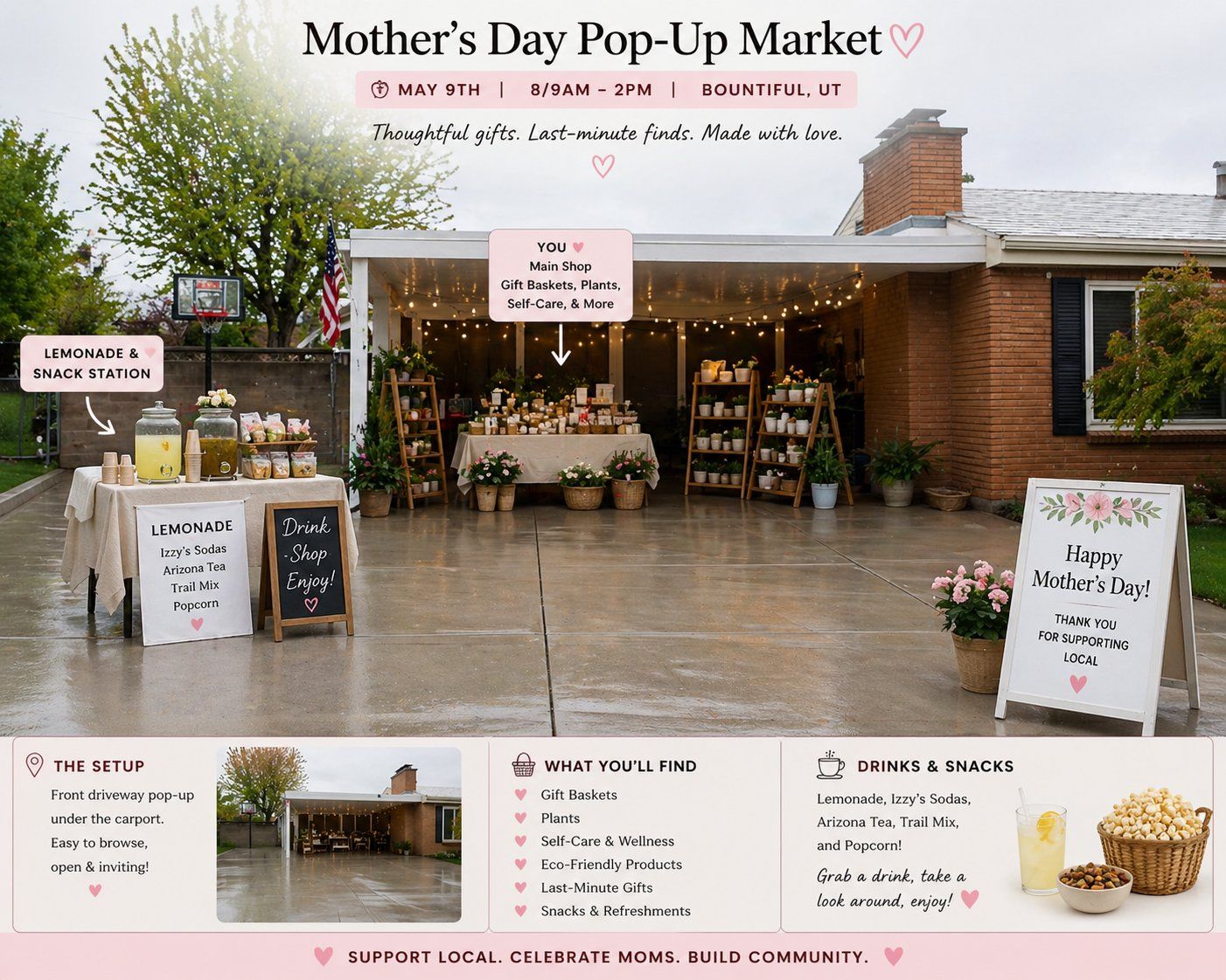 Pop up Market for Mothers Day Gifts   One Day Only!!  Free Raffle!!