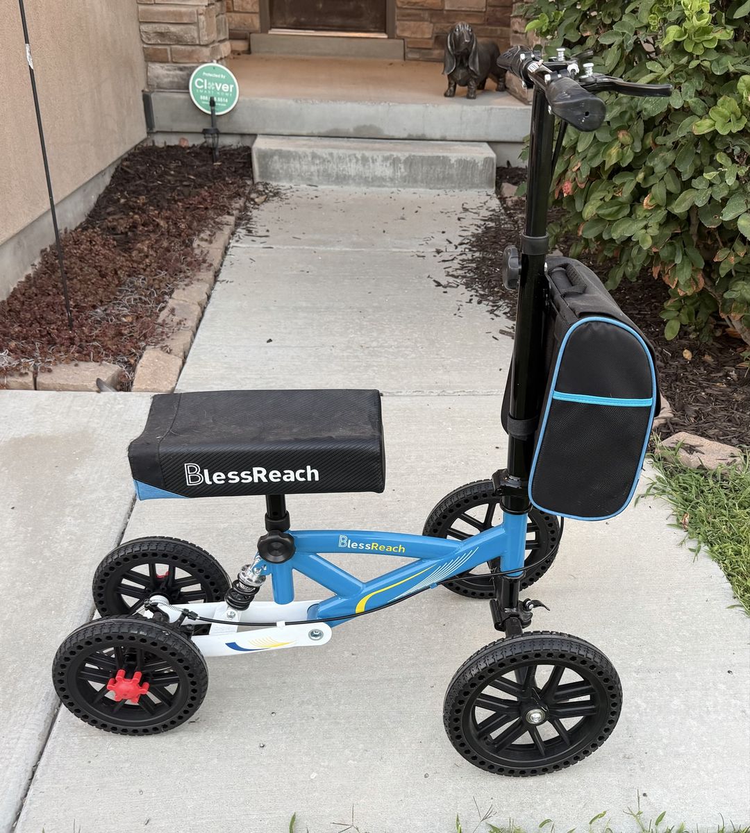 BlessReach Steerable Knee Walker Scooter with Storage Bag - Blue