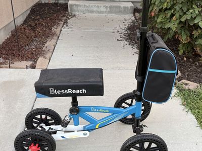 BlessReach Steerable Knee Walker Scooter with Storage Bag - Blue