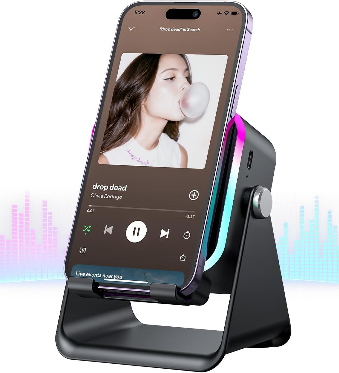 *New* 5-in-1 Wireless Speaker & Phone Stand with RGB Light