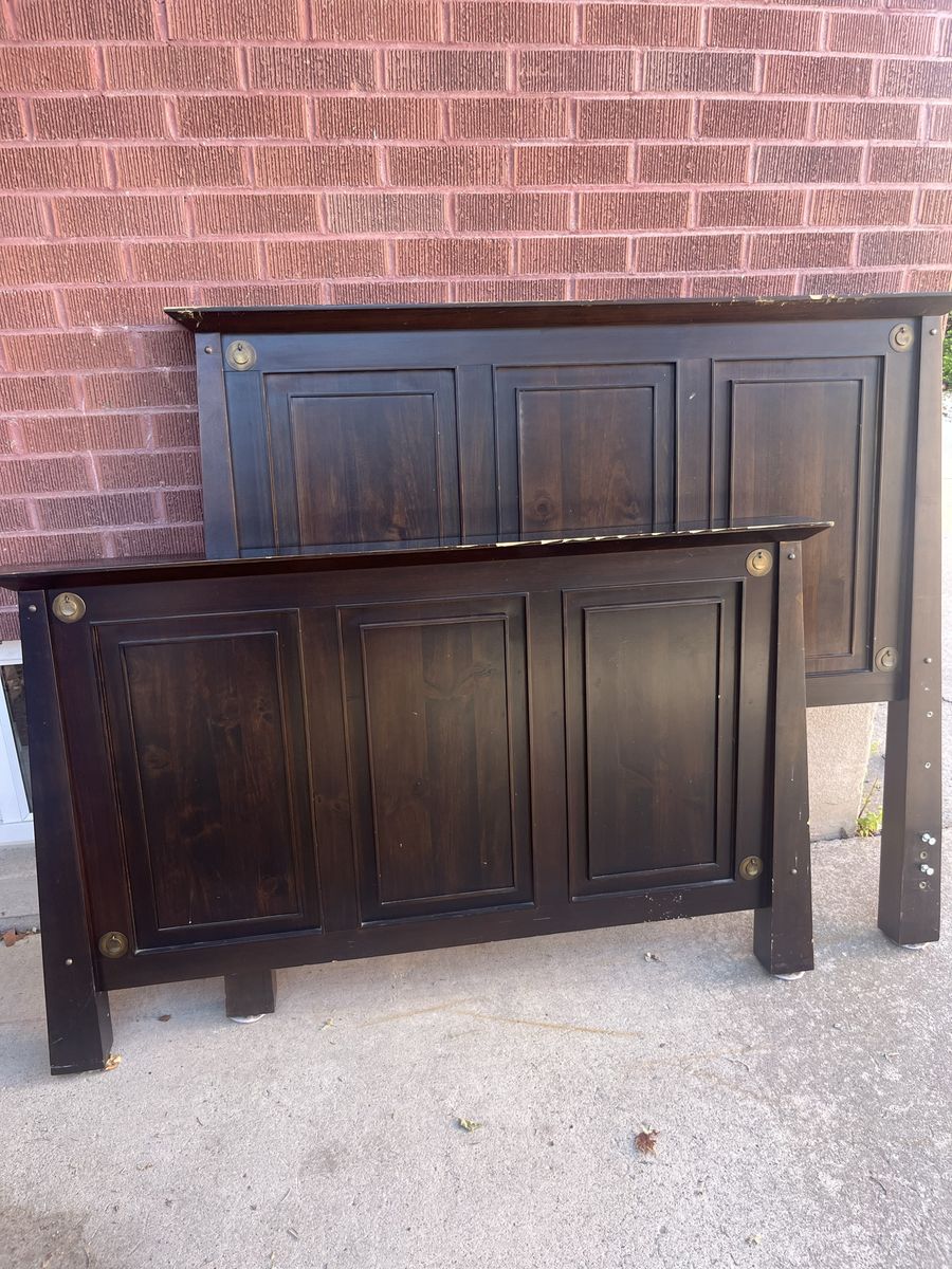 Solid wood full bed frame