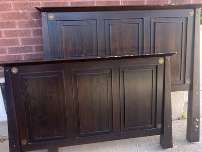Solid wood full bed frame
