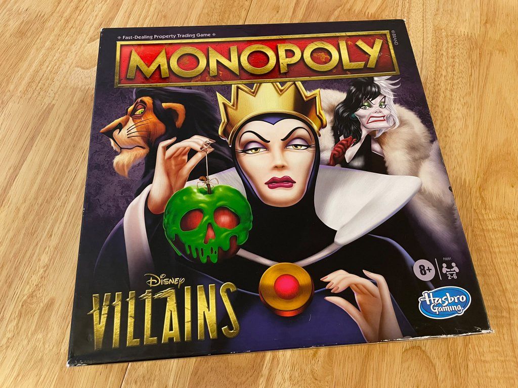 Monopoly Disney Villains Edition Board Game Hasbro with Tokens and Money