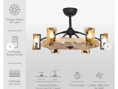 34 Indoor Fan Chandelier With Remote