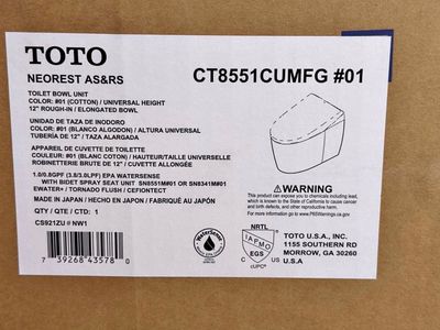 TOTO Toilet Neorest AS Smart Bidet Seat