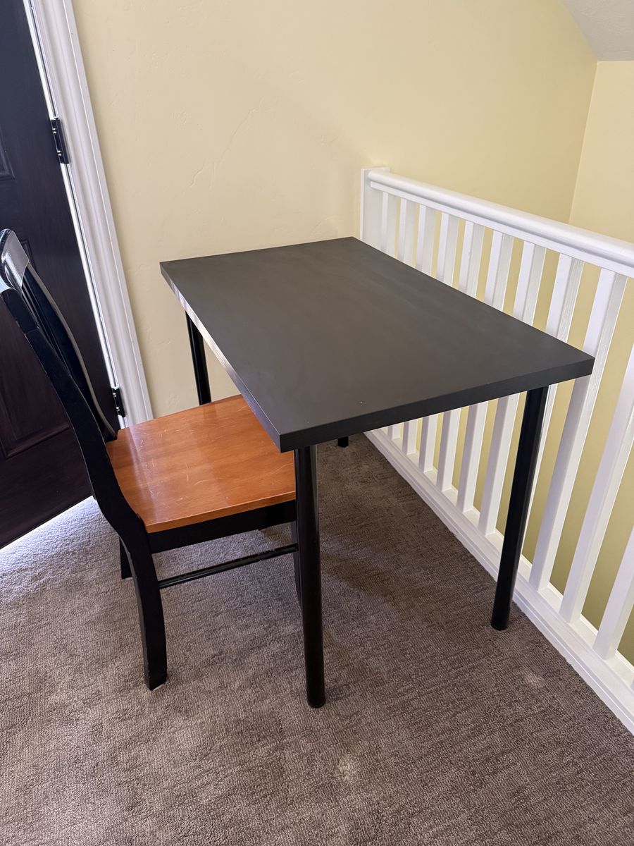 Black Desk and Chair Set