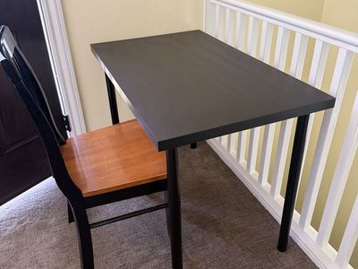 Black Desk and Chair Set