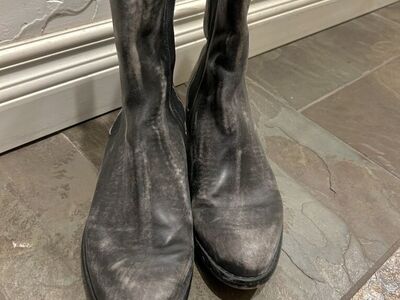 Corso Como Leather Riding Boots 9 Black Mid Calf