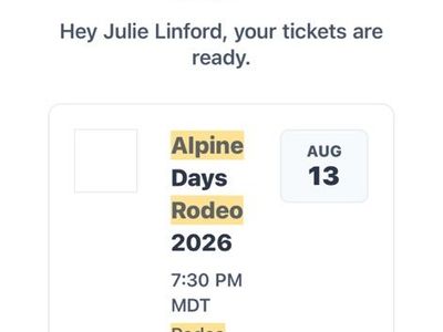 Alpine Rodeo 8/13 Thursday 10 Tickets $25