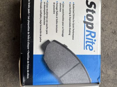 StopRite Disc Brake Pads - Rubberized Shims for Quiet Performance, Low Dusting & Dependable Braking