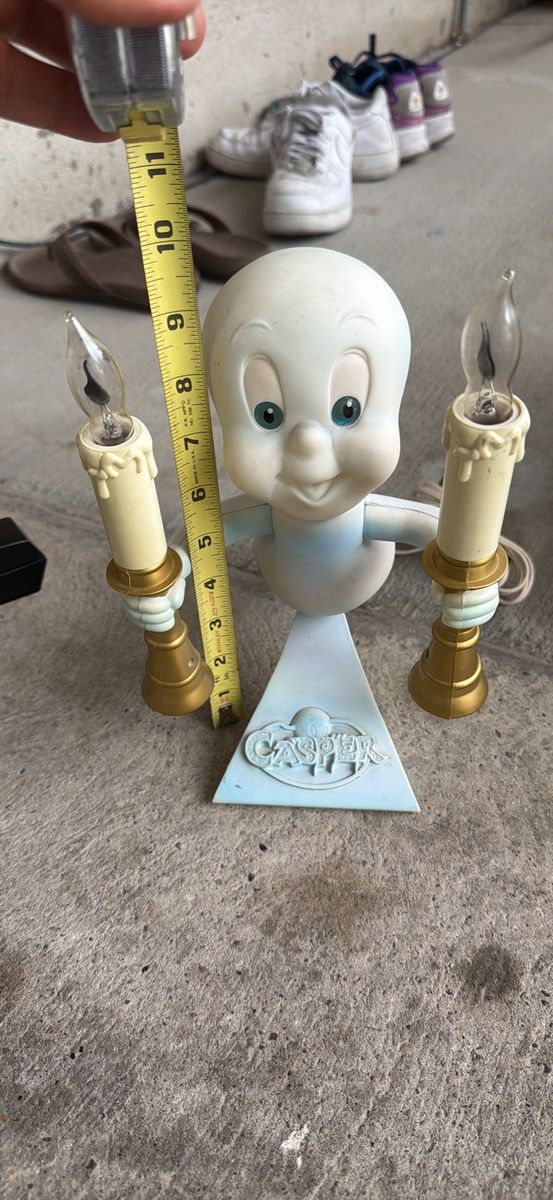 Vintage Casper the Friendly Ghost Double Candle Table Lamp Figurine