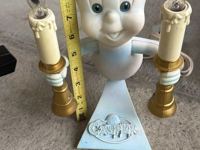 Vintage Casper the Friendly Ghost Double Candle Table Lamp Figurine