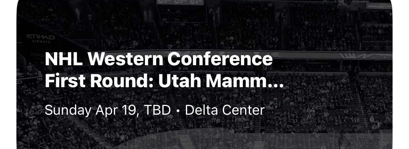 2 Utah Mammoth Wester Conference Round 1