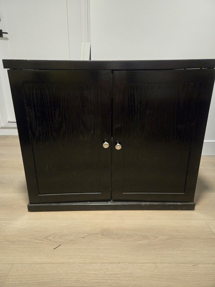 Dark brown Wooden Enclosed Litter Box Furniture Cabinet