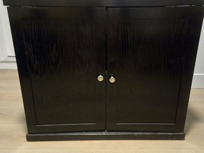 Dark brown Wooden Enclosed Litter Box Furniture Cabinet
