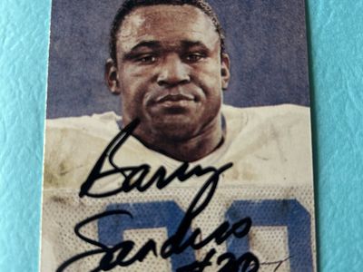 Barry Sanders 1991 Pro Set Autograph Detroit Lions NFL Hand Signed Auto Football Card