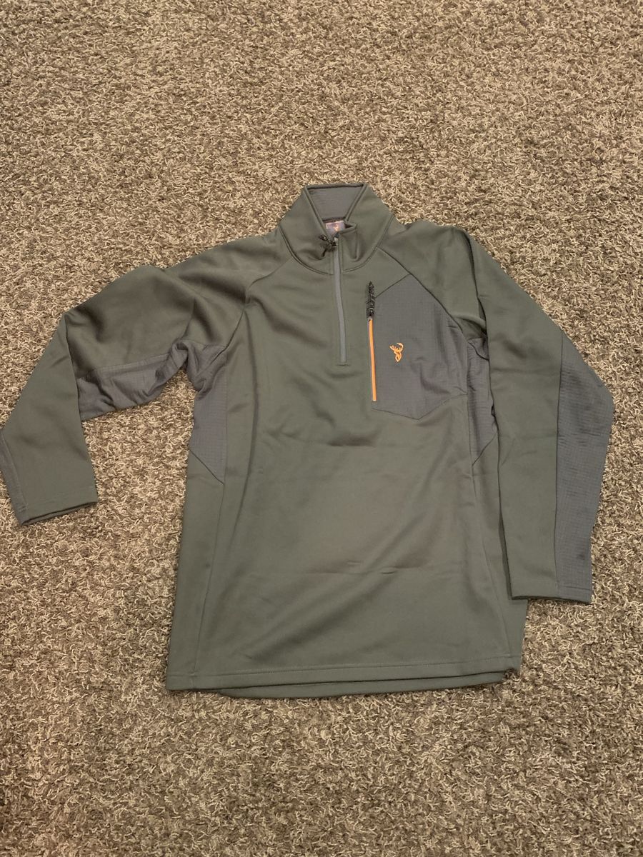 Hunter Element 1/4 Zip Heavy Duty Pullover Jacket Green Chest Pocket Mens Xl