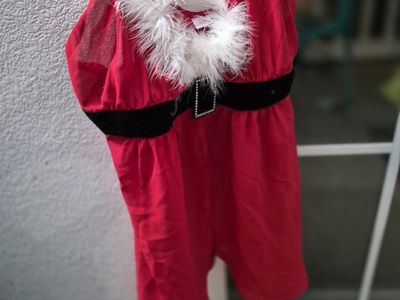 Holiday Santa Chemise Costume with Faux Fur Trim