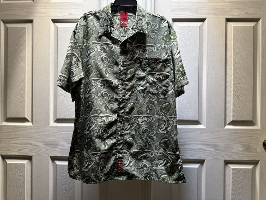 Marc Ecko Men's XL Button Up Money Shirt