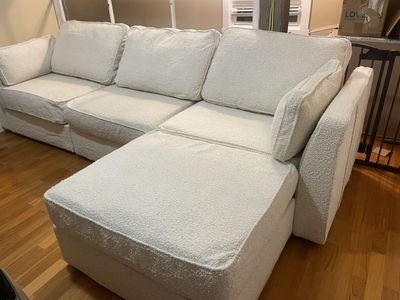 LoveSac Sactional with Storage Chaise in Cloud Boucle— in Original Packaging