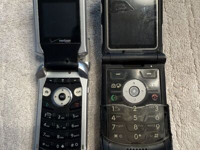 2 Old Motorola Flip Phones