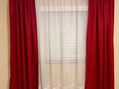 Red and Sheer Curtains
