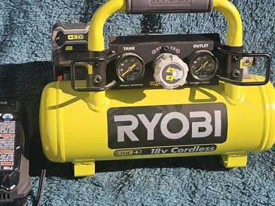 Ryobi ONE+ 18V Cordless Air Compressor with 4Ah Battery and Charger
