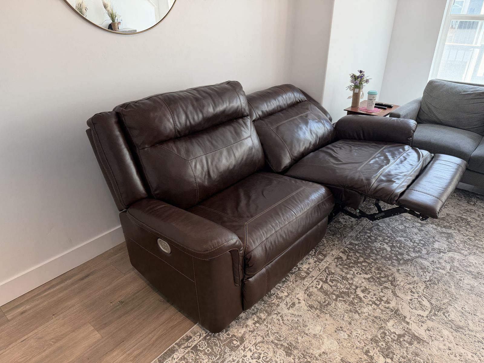 Electric Leather Recliner Couch