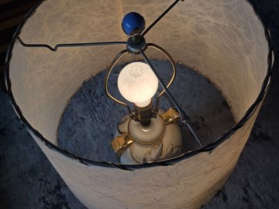 Vintage Mid Century Lamp – 21” w/ Fiberglass Shade