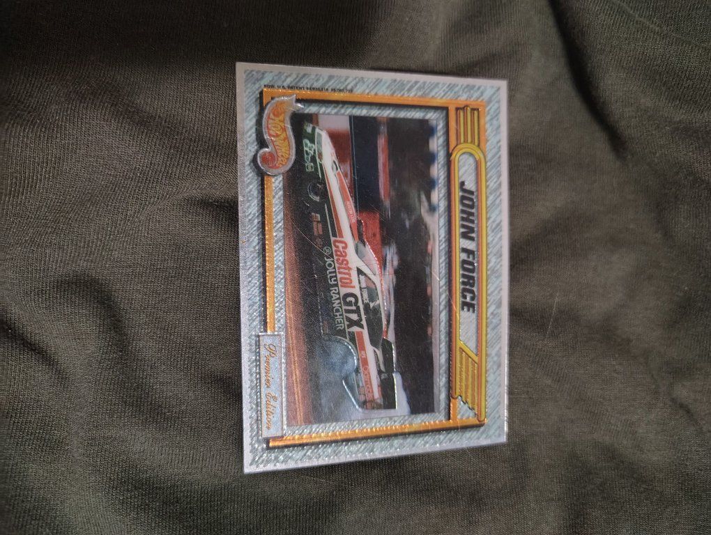 1992 Hot Wheels John Force Collector Card #3 - Castrol GTX Funny Car, 'Millionaire Edition'