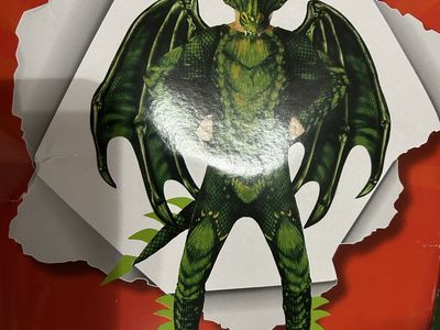 MorphCostume Green Dragon Jumpsuit, Wings & Mask Kids Halloween Costume