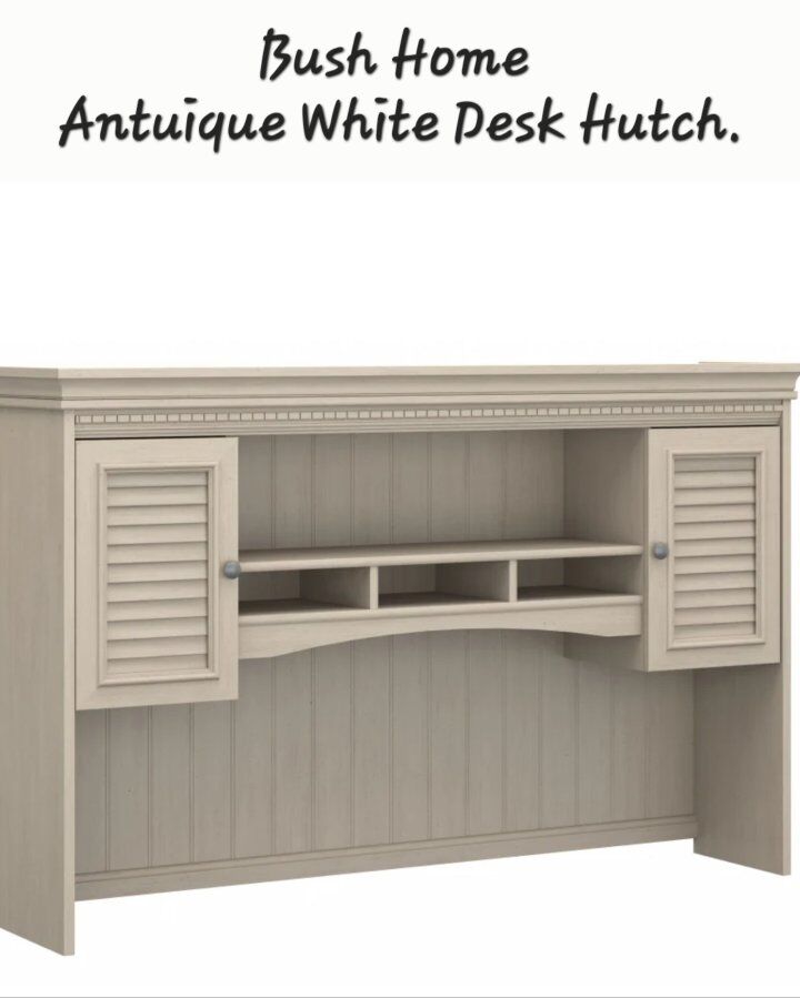 Bush Furnishings Antuique White Desk Hutch
