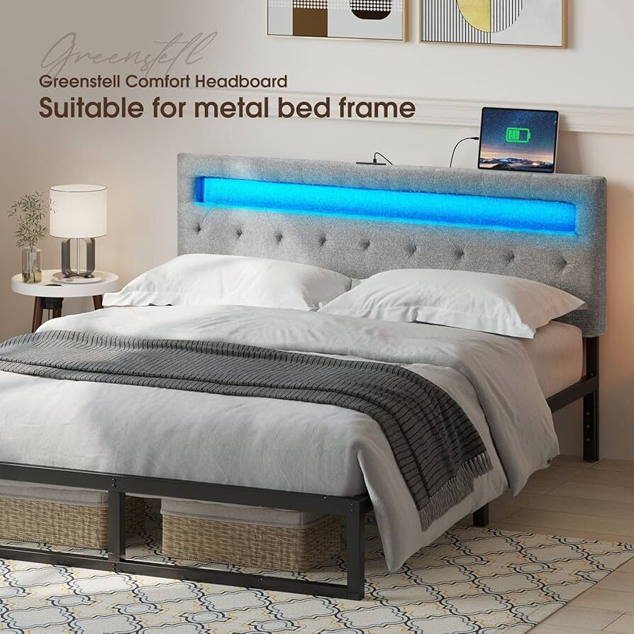 GREENSTELL LED AND USB FULL SIZE HEADBOARD
