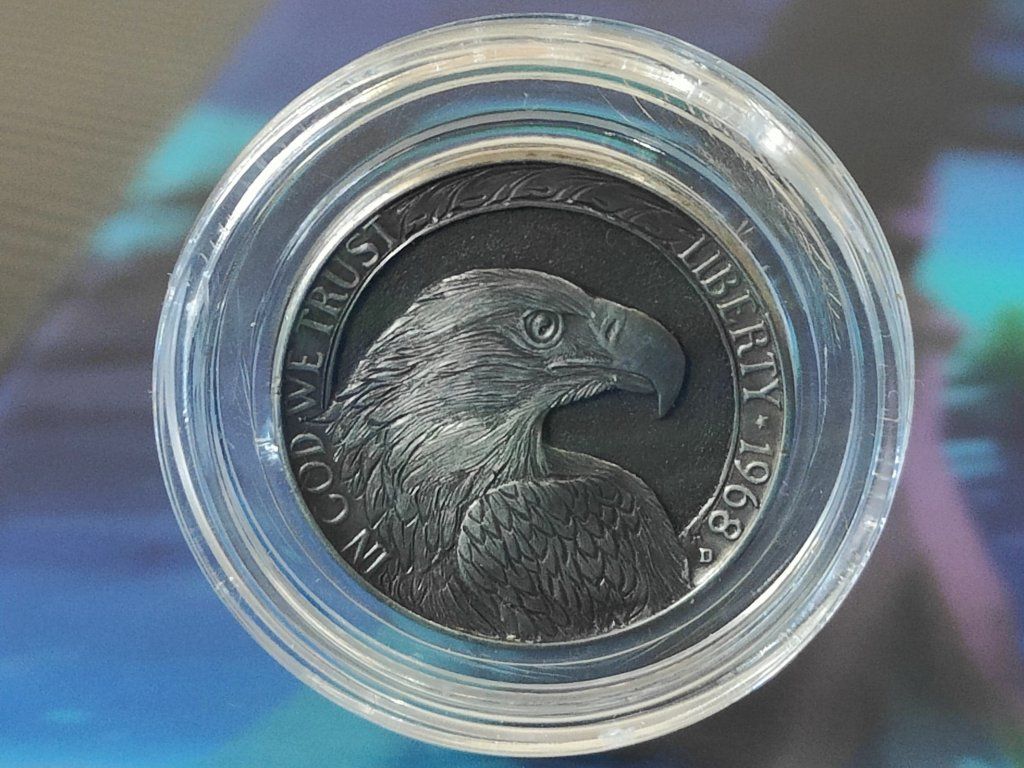 Hand Carved Hobo Nickel "Golden Eagle"