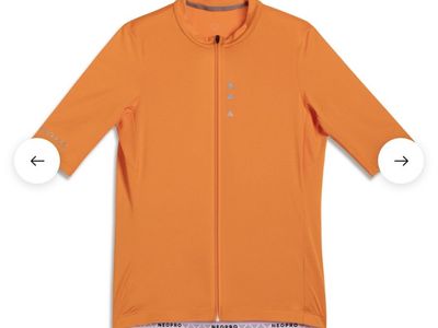 NEOPRO Orange Cycling Jersey Short Sleeve Full Zip, size M