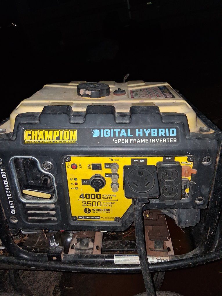 Champion 4000/3500W Digital Hybrid Open Frame Inverter Generator w/ Wireless Remote Start
