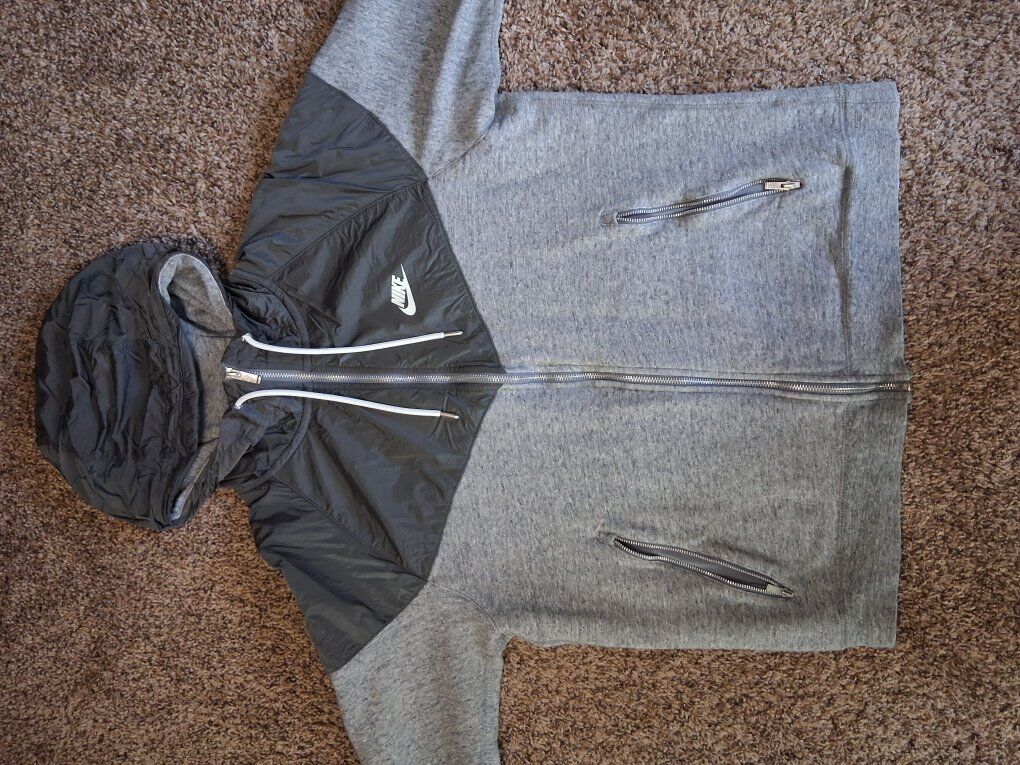 nike zip up jacket gray
