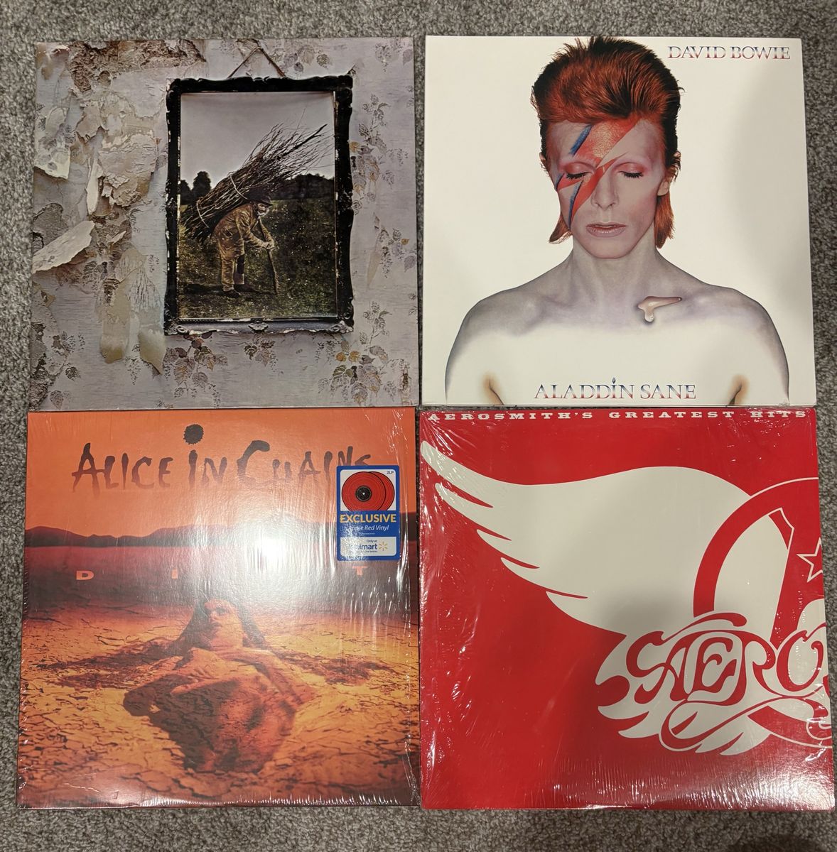 VINYL RECORD LOT AEROSMITH ALICE IN CHAINS ZEPPELIN BOWIE EAGLES NIRVANA