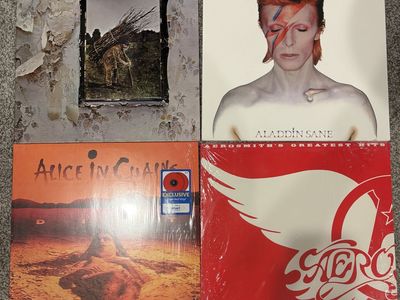 VINYL RECORD LOT AEROSMITH ALICE IN CHAINS ZEPPELIN BOWIE EAGLES NIRVANA