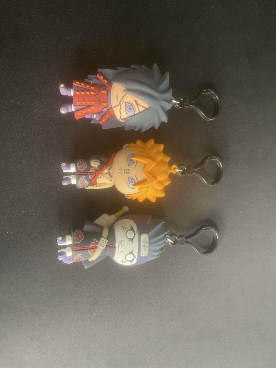 Naruto Akatsuki Chibi Keychains Set - Kisame, Pain, Itachi - Anime Collectible Bag Charms
