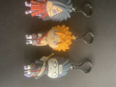 Naruto Akatsuki Chibi Keychains Set - Kisame, Pain, Itachi - Anime Collectible Bag Charms