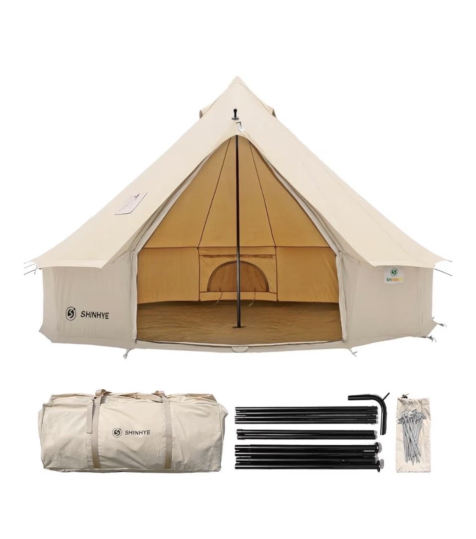 New 13' Canvas Bell Wall Tent W/ stove Jack