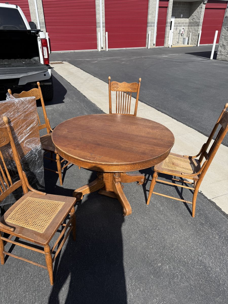 Antique table and four chairs