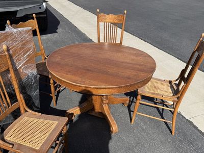 Antique table and four chairs
