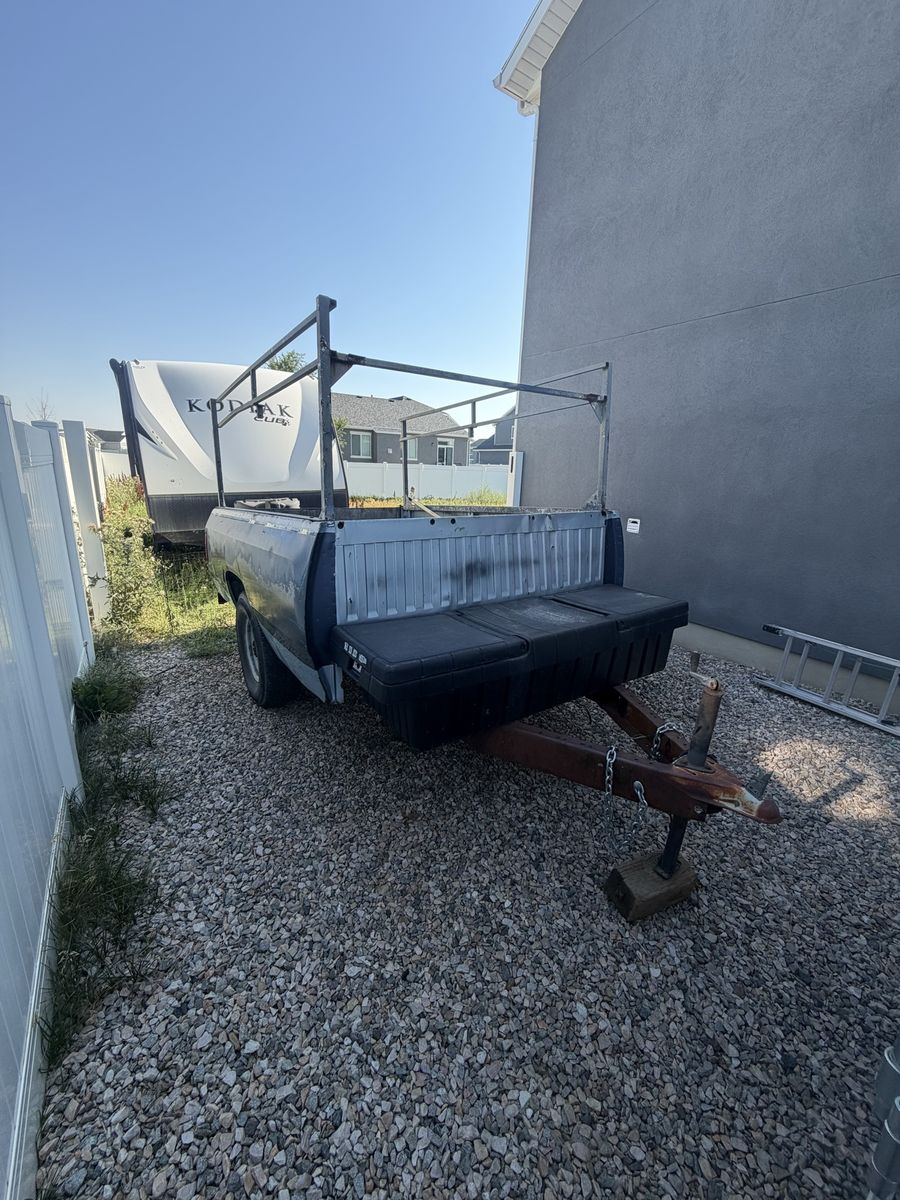 Custom Pickup Bed Dump Trailer with Ladder Rack and Tool Box